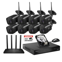 Zestaw Monitoringu IP 5 MP 8 kamer A5 WiFi Tubowe