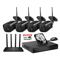 Zestaw Monitoringu IP 5 MP 4 kamery A5 WiFi Tubowe