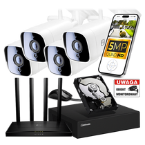 Zestaw Monitoringu IP 5 MP 4 kamery A5 WiFi Tubowe