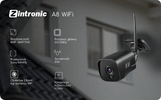 Kamera IP A5 WiFi ZINTRONIC Dane techniczne